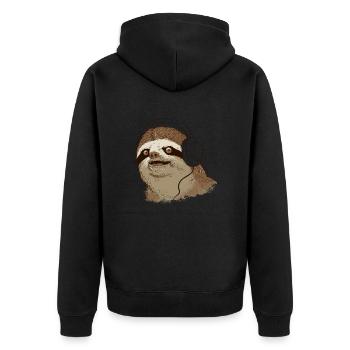 Sloth avec un casque - Veste à capuche bio Premium Unisexe - noir - Dos - Nico (187cm)
