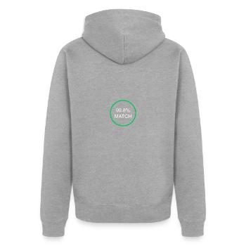 99.8% match - Unisex Premium Organic Zip Hoodie - heather grey - Back - Nico (187cm)