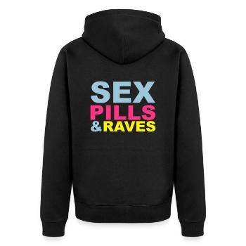 Sex Pills Raves - Unisex Premium Organic Zip Hoodie - black - Back - Nico (187cm)