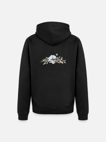 Plusieurs fleurs rangées - Veste à capuche bio Premium Unisexe - noir