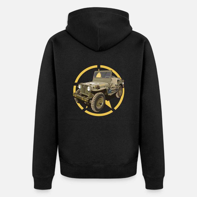 Véhicule militaire hors route - Veste à capuche bio Premium Unisexe - noir