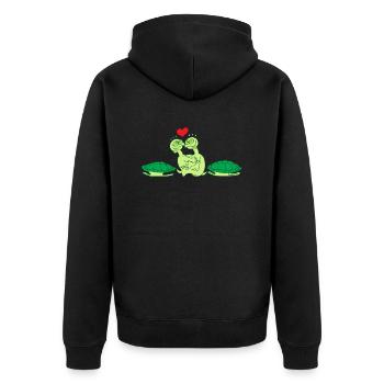 Naked Turtles Making Love - Unisex Premium Organic Zip Hoodie - black - Back - Nico (187cm)