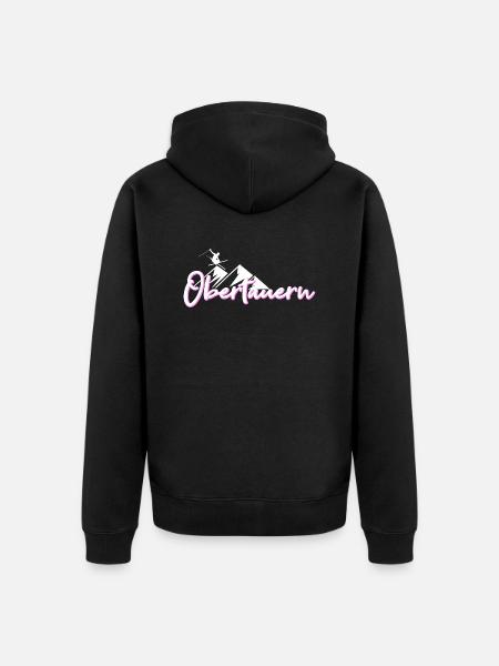 Obertauern - Unisex Premium Organic Zip Hoodie - black