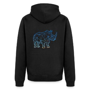 Rhinoceros in polygon style - Unisex Premium Organic Zip Hoodie - black - Back - Nico (187cm)