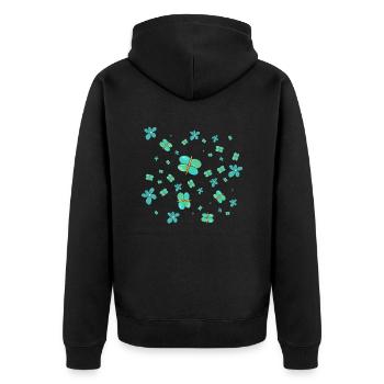 Butterfly art colorful pattern- Abstract butterfly - Unisex Premium Organic Zip Hoodie - black - Back - Nico (187cm)