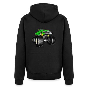 Monster truck, off-road vehicle, pickup, van - Unisex Premium Organic Zip Hoodie - black - Back - Nico (187cm)