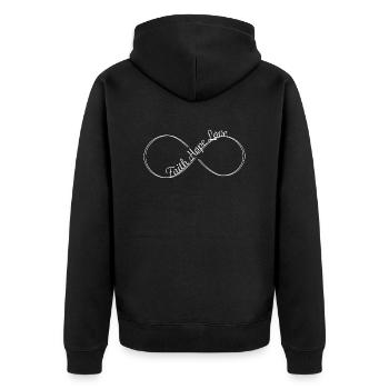 Faith Hope Love Design Blanc - Veste à capuche bio Premium Unisexe - noir - Dos - Nico (187cm)