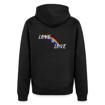 Love is Love - Unisex Premium Organic Zip Hoodie - black - Back - Nico (187cm)