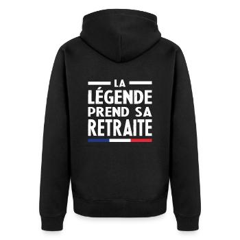 La Légende Prend Sa Retraite - Veste à capuche bio Premium Unisexe - noir - Dos - Nico (187cm)