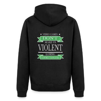 8 bit humor retro videogames bday adventure - Unisex Premium Bio Zip Hoodie - Schwarz - Hinten - Nico (187cm)