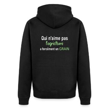 Citation agriculture - Veste à capuche bio Premium Unisexe - noir - Dos - Nico (187cm)