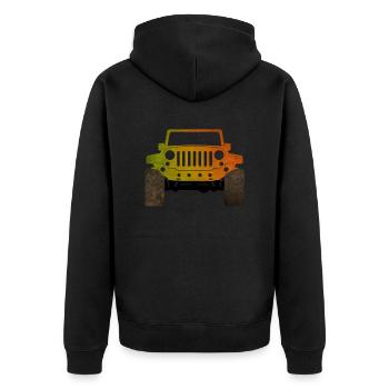 Jeep - Unisex Premium Bio Zip Hoodie - Schwarz - Hinten - Nico (187cm)