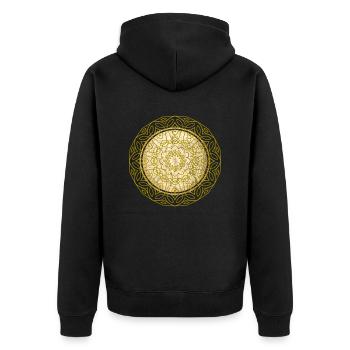bouddhisme soleil méditation spirituelle hindu - Veste à capuche bio Premium Unisexe - noir - Dos - Nico (187cm)