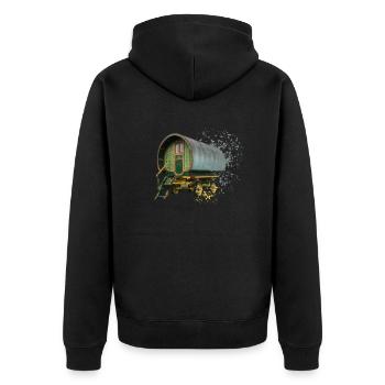 caravane gitane tirée par des chevaux, - Veste à capuche bio Premium Unisexe - noir - Dos - Nico (187cm)