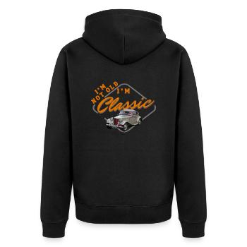 I'm Not Old I'm Classic Funny Car Graphic - Mens - Unisex Premium Organic Zip Hoodie - black - Back - Nico (187cm)