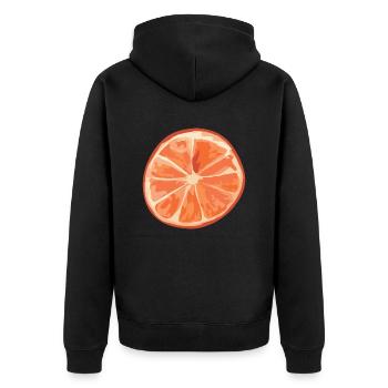 Orange - Unisex Premium Organic Zip Hoodie - black - Back - Nico (187cm)