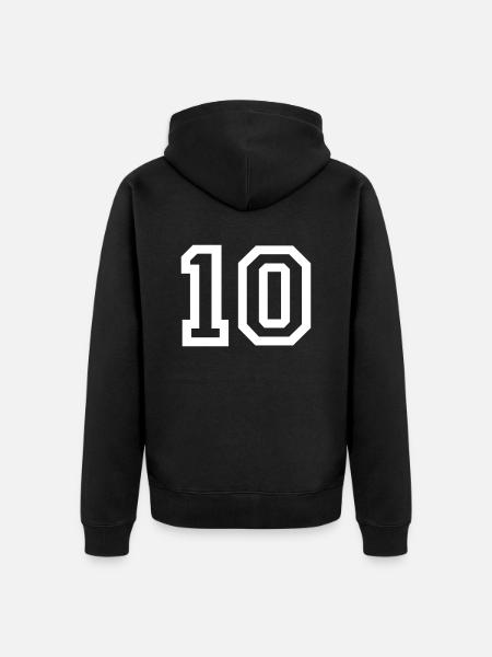 10 Collegestyle - Unisex Premium Bio Zip Hoodie - Schwarz