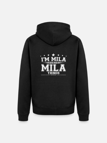 Mila - Unisex Premium Bio Zip Hoodie - Schwarz