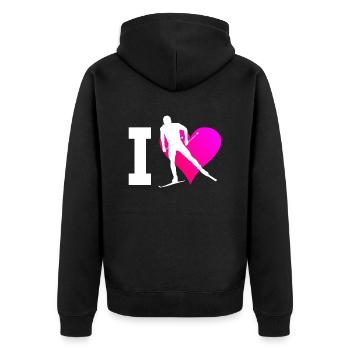 Men's Cross Country Skating Women Cross-Country Classic - Unisex Premium Organic Zip Hoodie - black - Back - Nico (187cm)