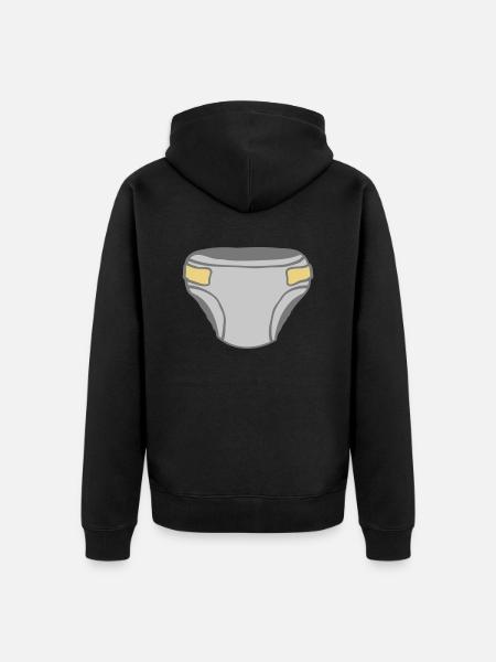 Windel Clipart Design - Unisex Premium Bio Zip Hoodie - Schwarz