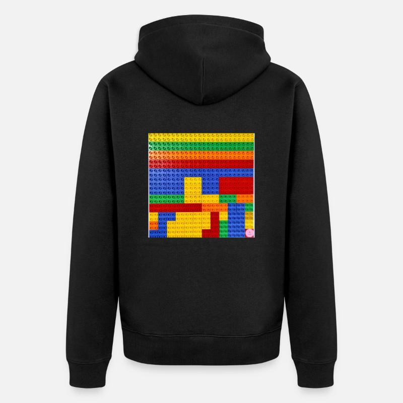 Jola Blocks - Unisex Premium Organic Zip Hoodie - black