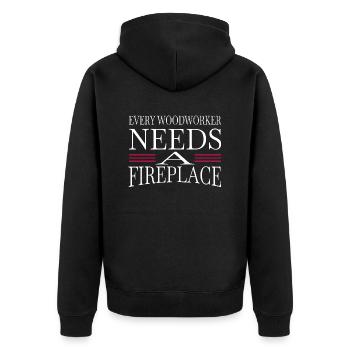 quote present idea - Unisex Premium Organic Zip Hoodie - black - Back - Nico (187cm)