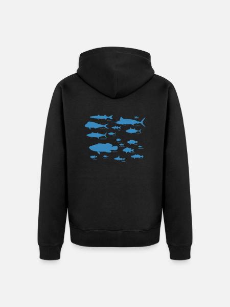 Meeresfische 01 - Unisex Premium Bio Zip Hoodie - Schwarz