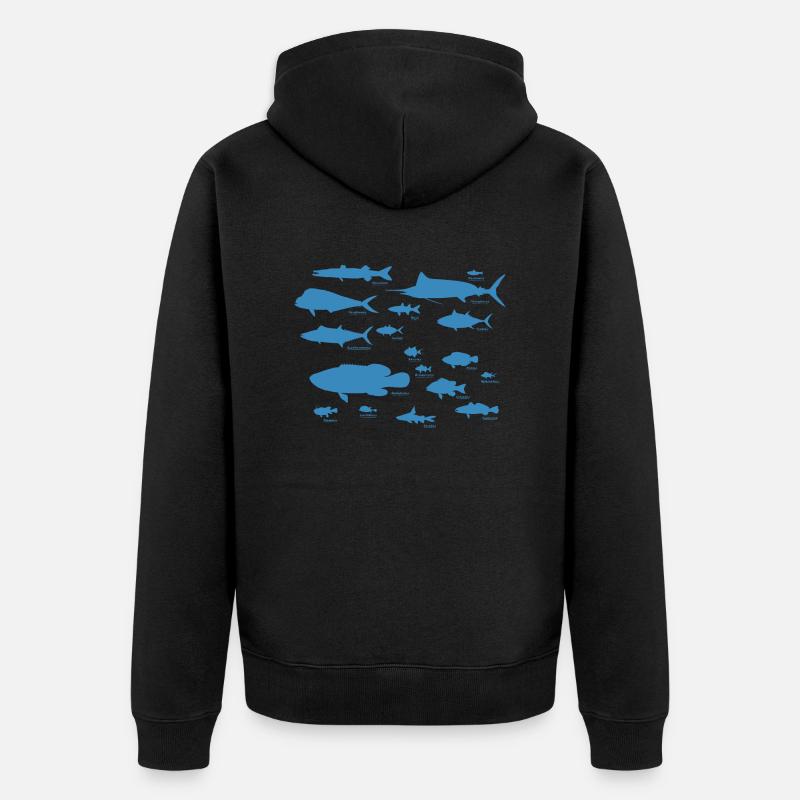 Poisson marin 01 - Veste à capuche bio Premium Unisexe - noir