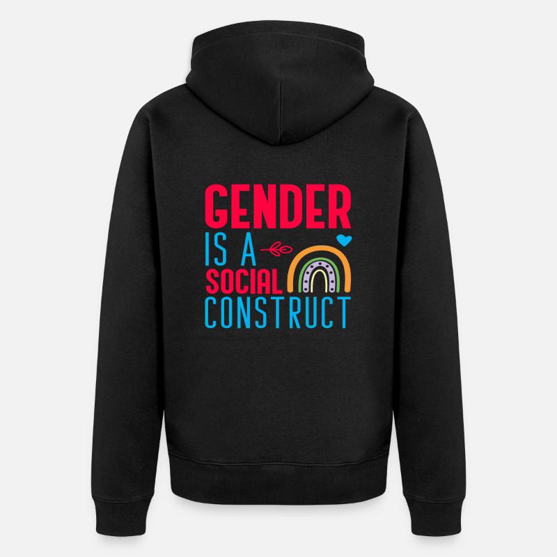 Gender is a Social Construct - Unisex Premium Bio Zip Hoodie - Schwarz