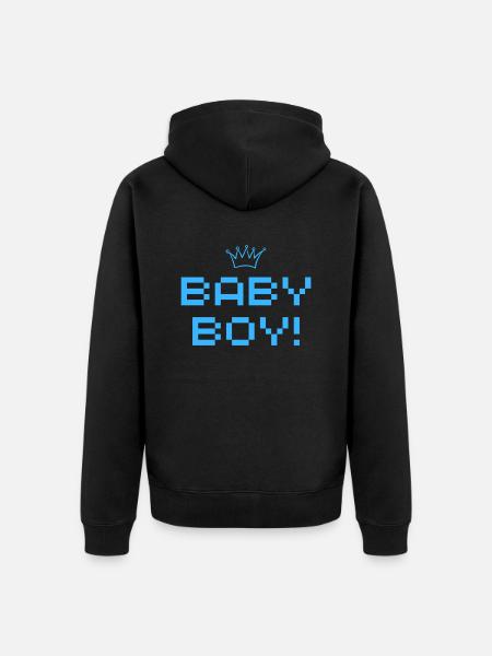 Baby Boy - Unisex Premium Bio Zip Hoodie - Schwarz