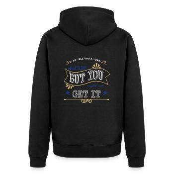 awesome fingers birthday present idea codes geek - Unisex Premium Bio Zip Hoodie - Schwarz - Hinten - Nico (187cm)