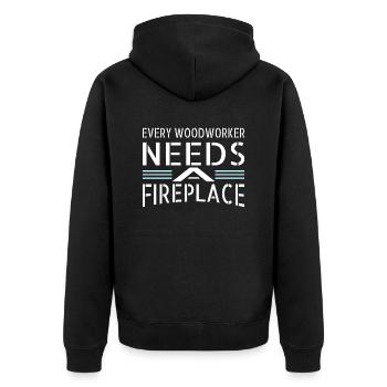devis ébéniste laisse jouer les t-shirts de charpentier - Veste à capuche bio Premium Unisexe - noir - Dos - Nico (187cm)