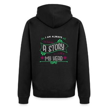 funny sayings fun blog humor book lover cups - Unisex Premium Organic Zip Hoodie - black - Back - Nico (187cm)