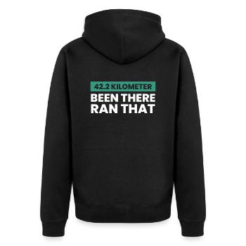 Fußball Soccer - Unisex Premium Bio Zip Hoodie - Schwarz - Hinten - Nico (187cm)
