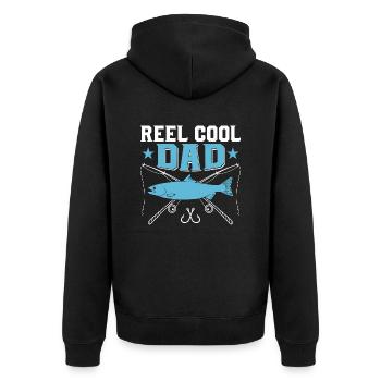 Reel Cool Papa Pêcheur pêcheur - Veste à capuche bio Premium Unisexe - noir - Dos - Nico (187cm)