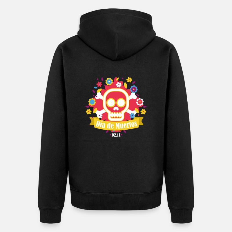 dia de muertos red - Veste à capuche bio Premium Unisexe - noir