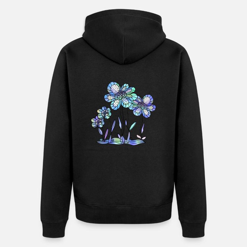 Fleur - Veste à capuche bio Premium Unisexe - noir