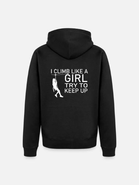 climbing - Unisex Premium Organic Zip Hoodie - black