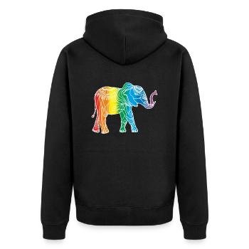 Éléphant - Veste à capuche bio Premium Unisexe - noir - Dos - Nico (187cm)