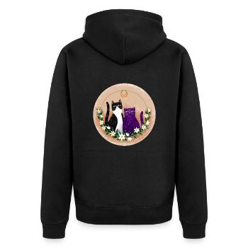 Deux chats - Veste à capuche bio Premium Unisexe - noir - Dos - Nico (187cm)