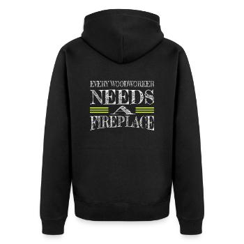funny statement carpenter saw - Unisex Premium Organic Zip Hoodie - black - Back - Nico (187cm)