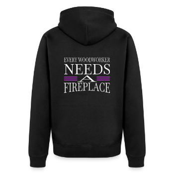 lumber funny carpenter love bday joke - Unisex Premium Organic Zip Hoodie - black - Back - Nico (187cm)