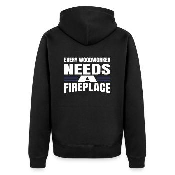 fun aaron carpenter tshirts - Unisex Premium Bio Zip Hoodie - Schwarz - Hinten - Nico (187cm)
