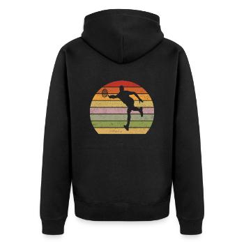 Tennis Vintage Rétro Joueur de Tennis Sport - Veste à capuche bio Premium Unisexe - noir - Dos - Nico (187cm)