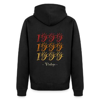 1999 vintage - Unisex Premium Organic Zip Hoodie - black - Back - Nico (187cm)