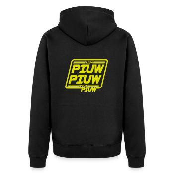 Piuw Piuw galaxy wars - Unisex Premium Organic Zip Hoodie - black - Back - Nico (187cm)