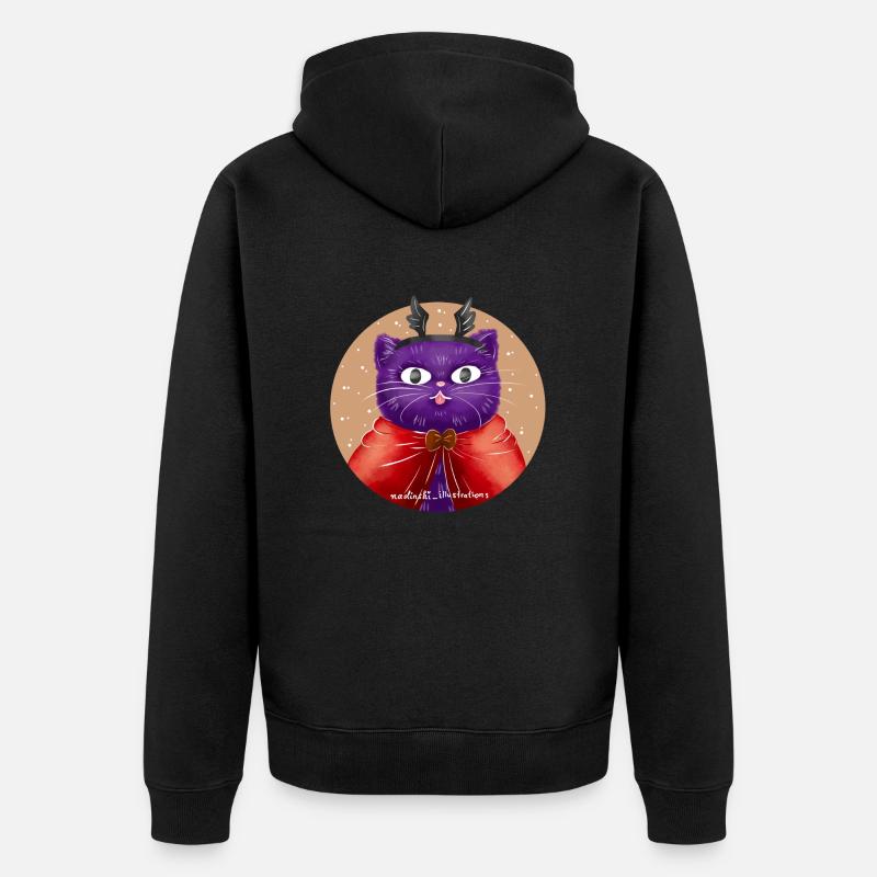 Chat vampire - Veste à capuche bio Premium Unisexe - noir