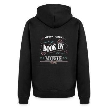 feminine birthday present fun present gift idea - Unisex Premium Bio Zip Hoodie - Schwarz - Hinten - Nico (187cm)