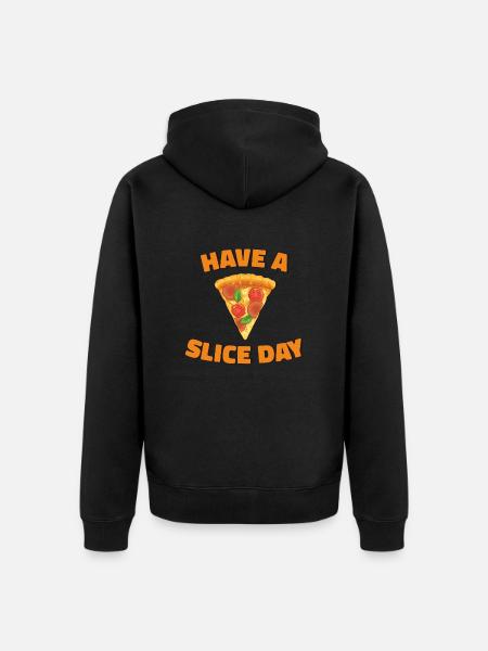 HAVE A SLICE DAY OF PIZZA - Premium økologisk unisex-hættejakke - sort