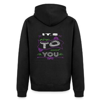 fun dinosaurs beach holiday dino beard gang bday - Unisex Premium Bio Zip Hoodie - Schwarz - Hinten - Nico (187cm)